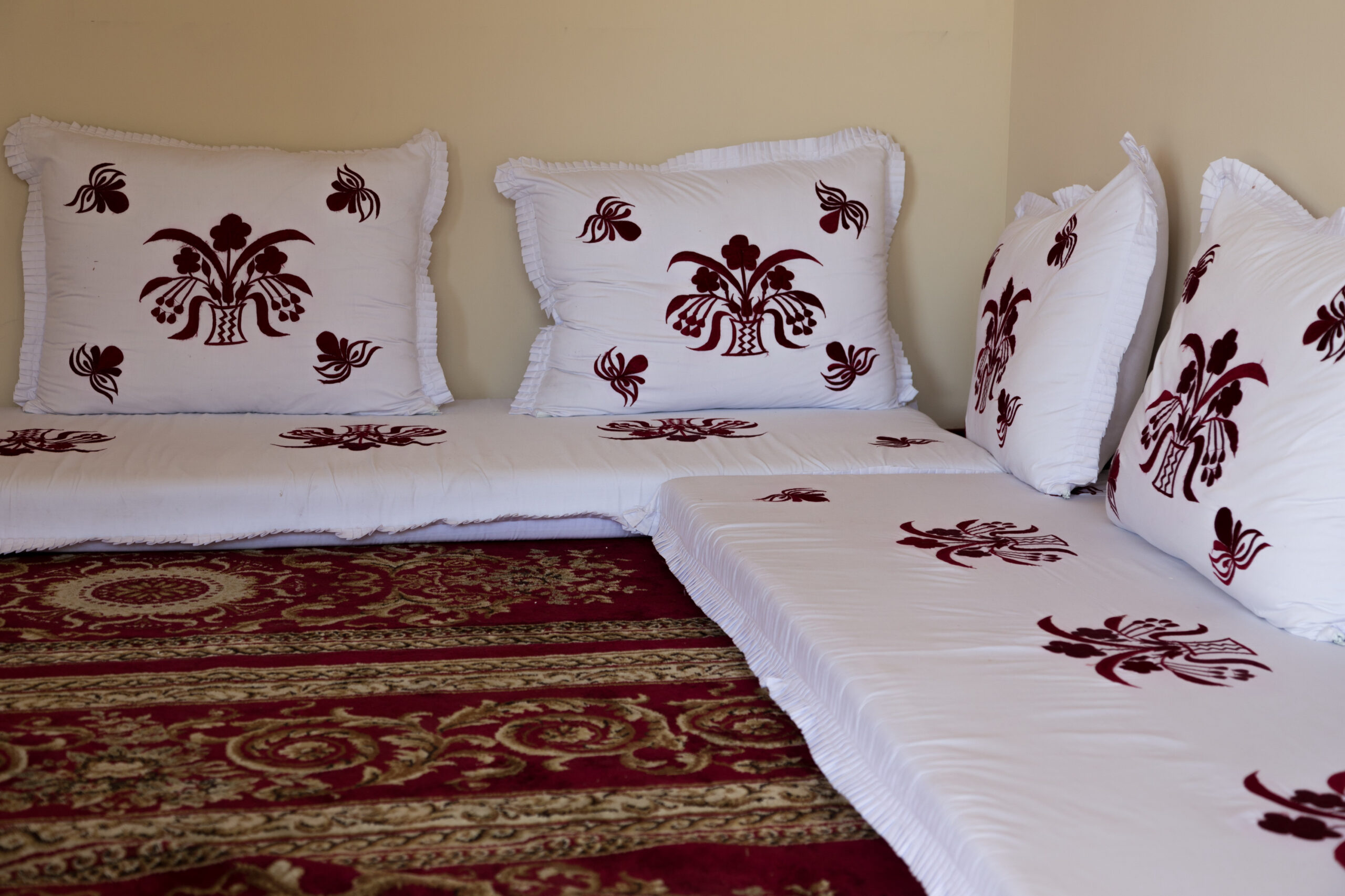 pillows on the floor